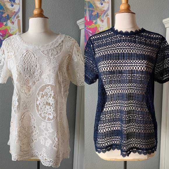 H&M Tops - Lot of 2 Lace Short Sleeve Tops H&M, Xhilaration